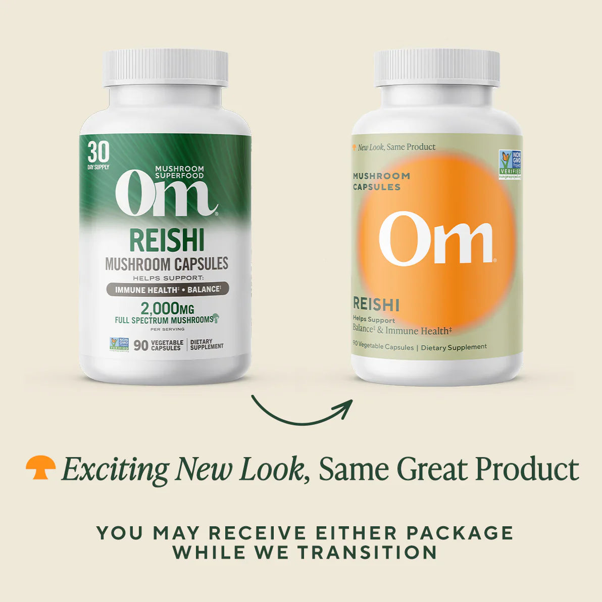 Om Mushroom Superfood Reishi Capsules, 90 Count