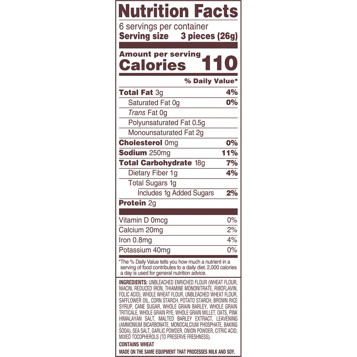 Back To Nature Multigrain Flatbread with Pink Himalayan Salt (Pack of 6 - 5.5 Oz. Each)