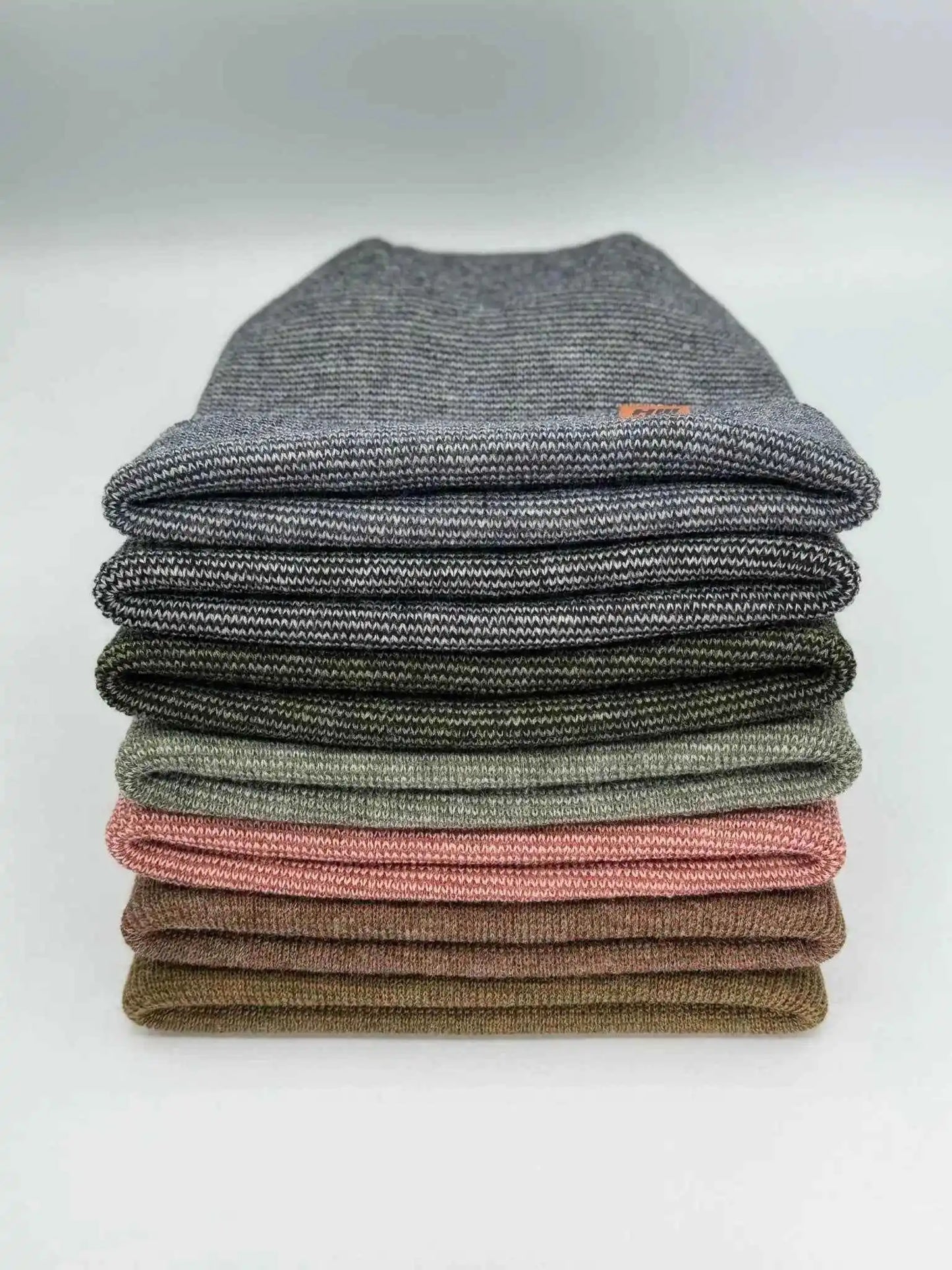 Patented H Stitch Fusion Cuffed Beanie, Gray and Green