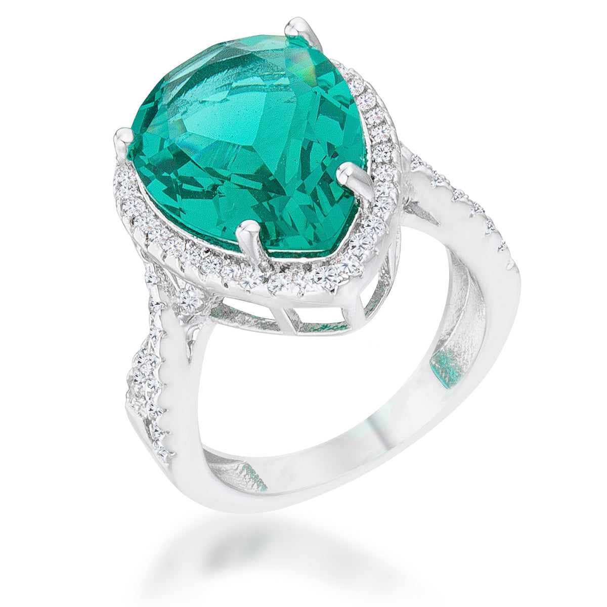 Laura 9.9ct CZ Classic Teardrop Ring