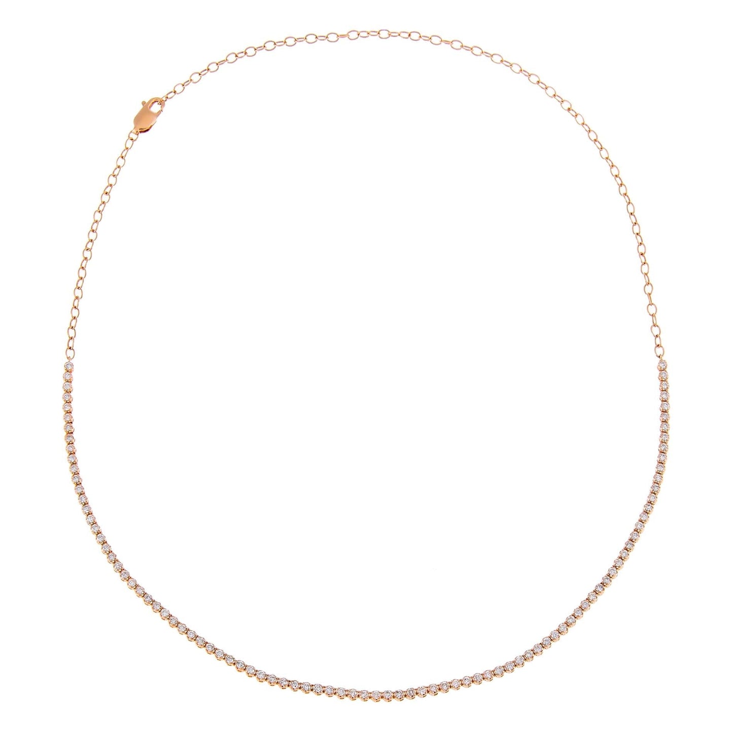 Thin Diamond Tennis Choker 14K by By Adina Eden