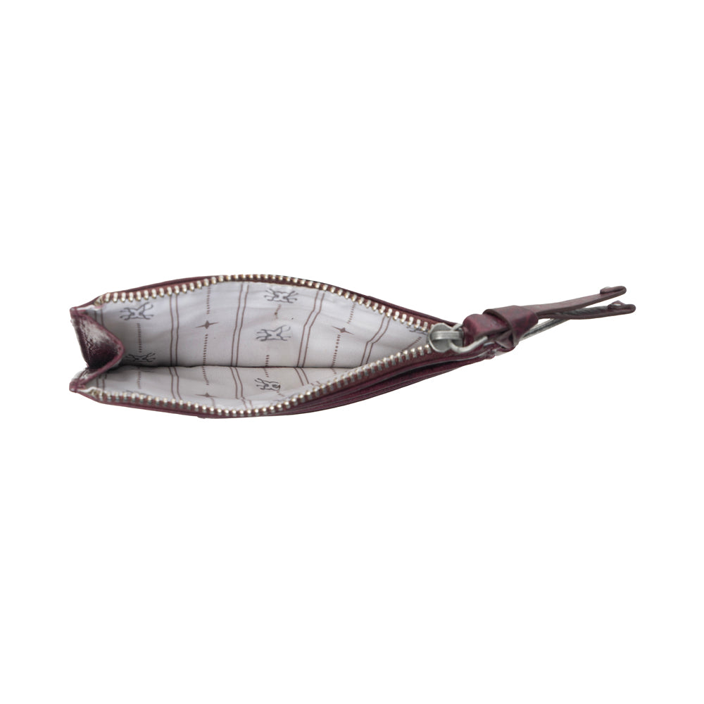 Myra Zidana Vino Braided Veg Tanned Leather Wallet in Noir Rouge