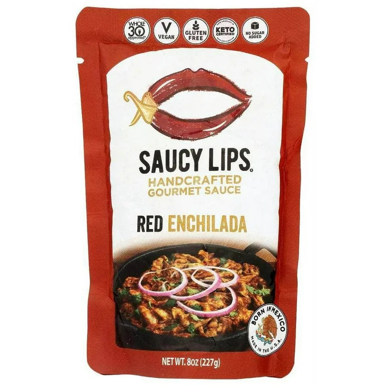 Saucy Lips Red Enchilada Sauce, 8 oz (Pack of 6) - Gluten-Free Dairy-Free