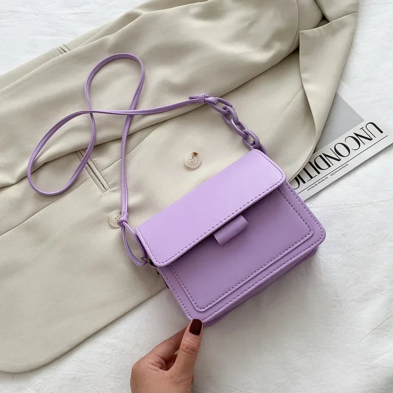 Fashion Brand Women's Small Crossbody Bag | Lightweight PU Leather Messenger Bag (Flap Handbag Purse, Summer Travel Bag for Female)