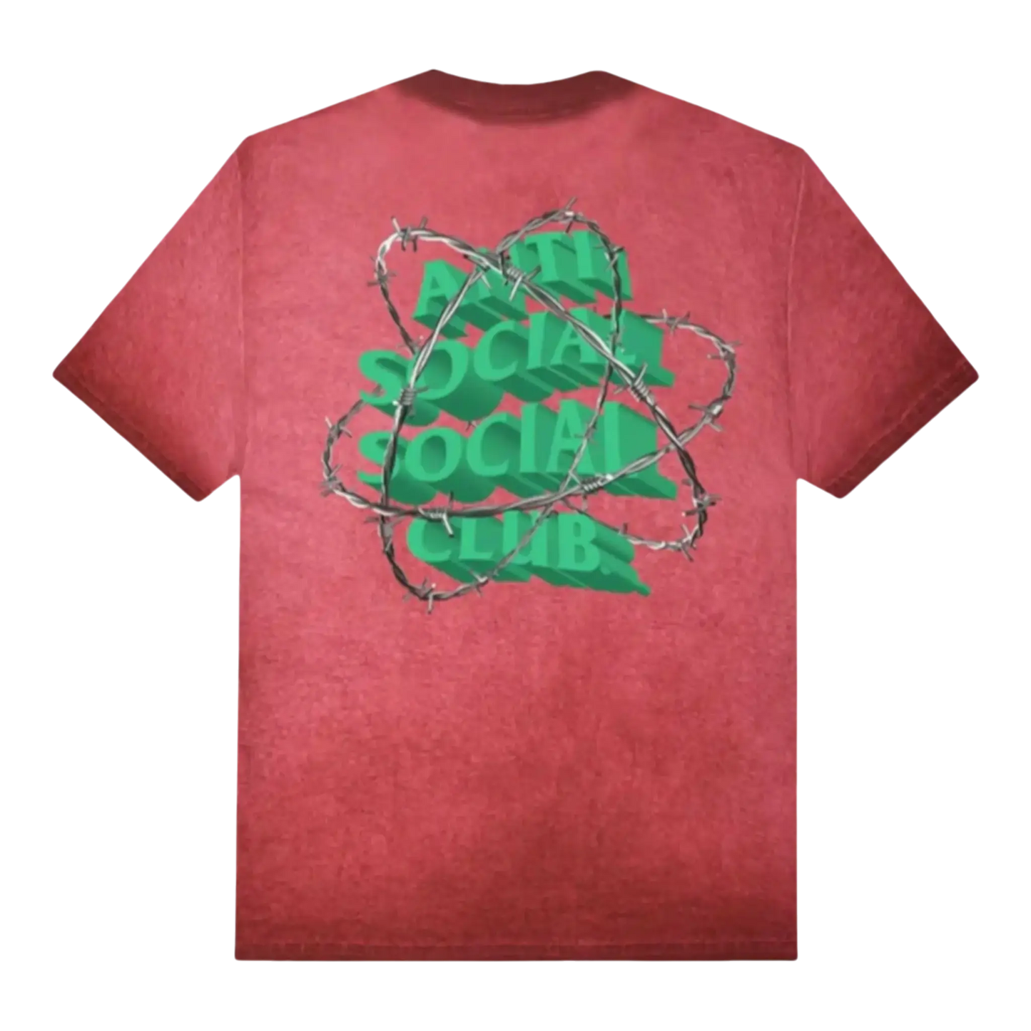 Anti Social Social Club New & Gone Men T-Shirt Red Mineral Wash
