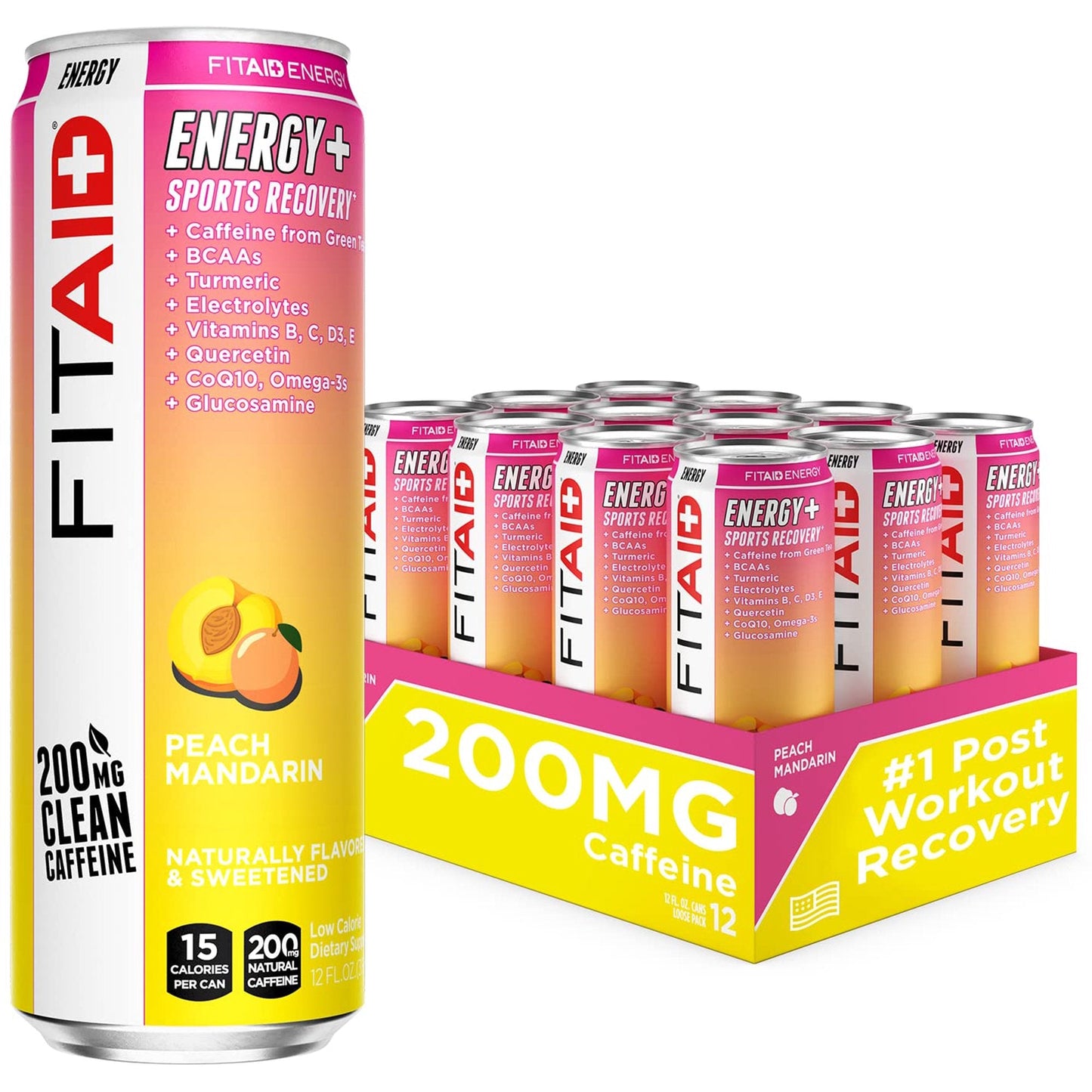 LifeAID Beverage Co. - FitAid Energy Peach Mango (Pack of 12-12 fl oz)