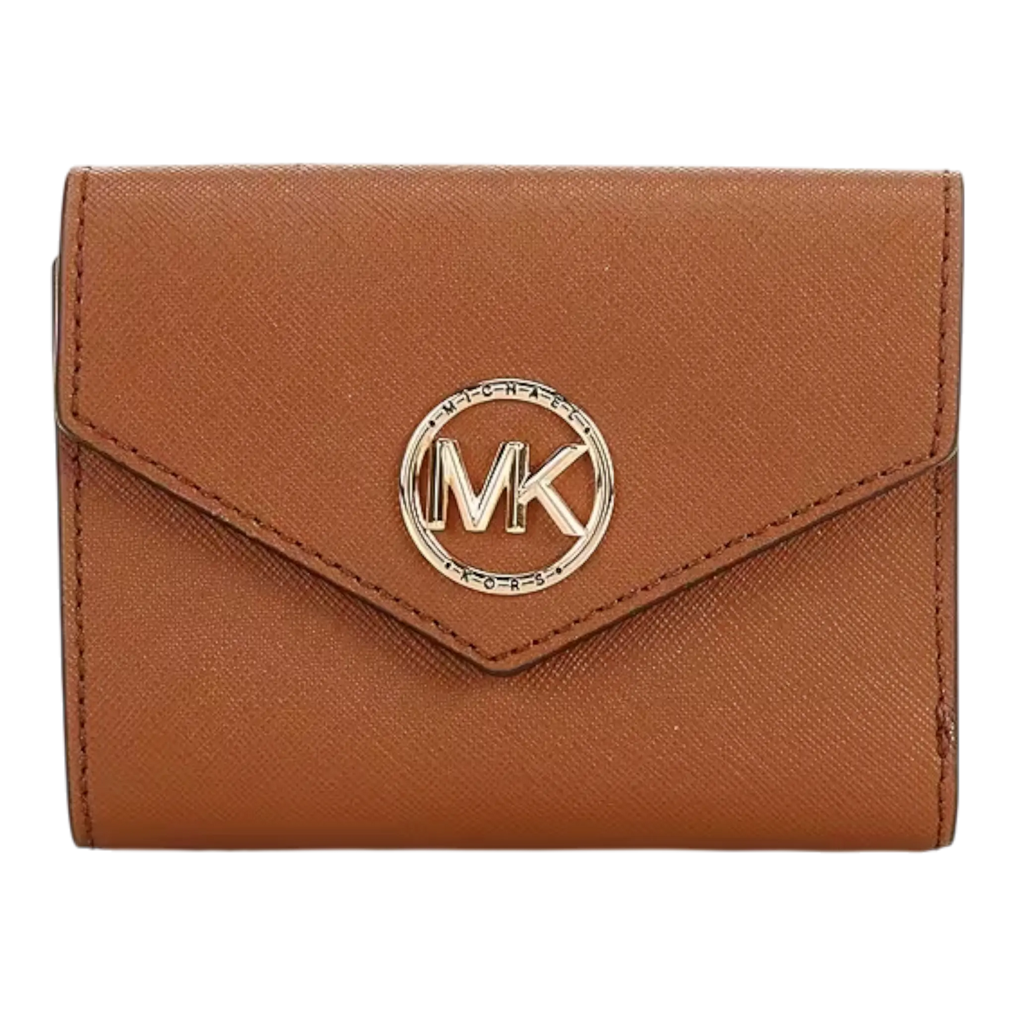 Michael Kors Greenwich Wristlet Women Medium Tri-Fold Envelope Wallet Brown