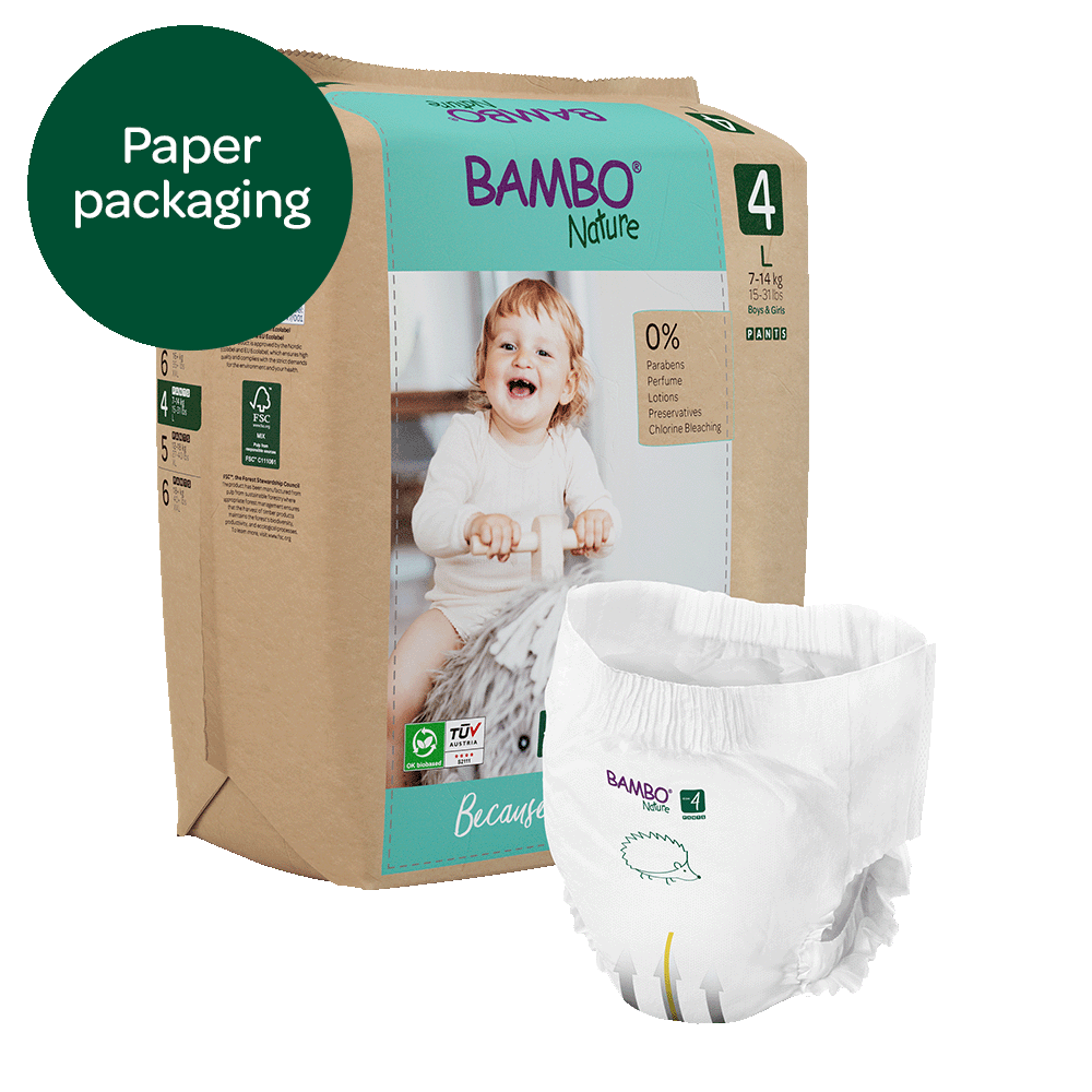 Bambo Nature ECO-Friendly Training Pants, Size 4, 15-31 Lbs (Pack of 5)