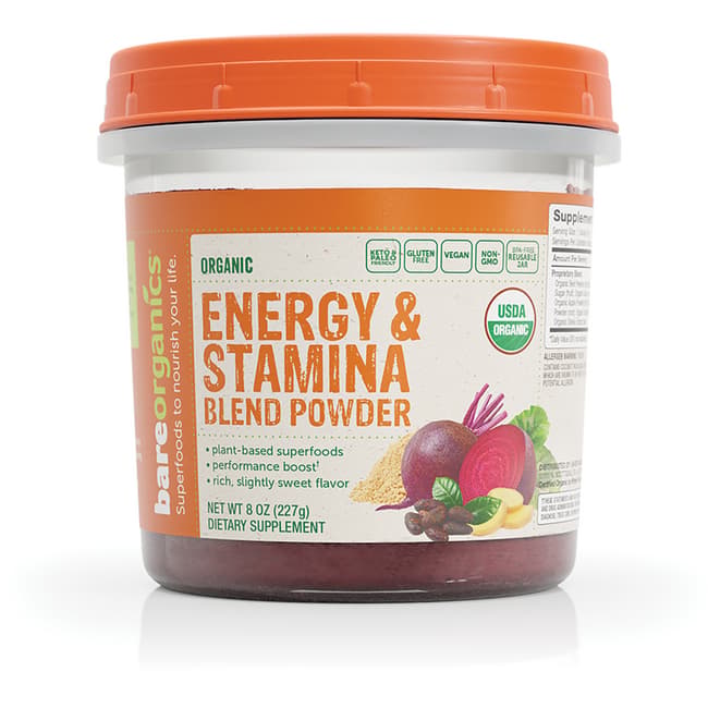 Bare Organics - Energy & Stamina Organic Blend, 8 oz - Gluten-Free Energy Boost