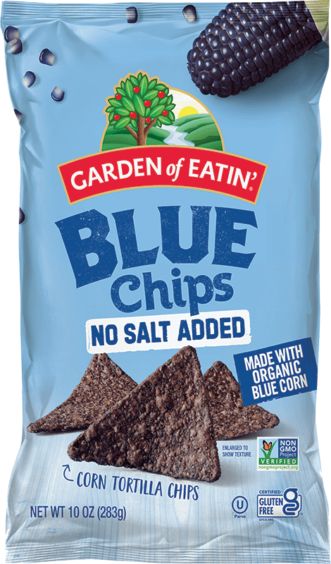 Garden of Eatin' Blue Corn No Salt Chips (Case of 12, 10 Oz. Each)
