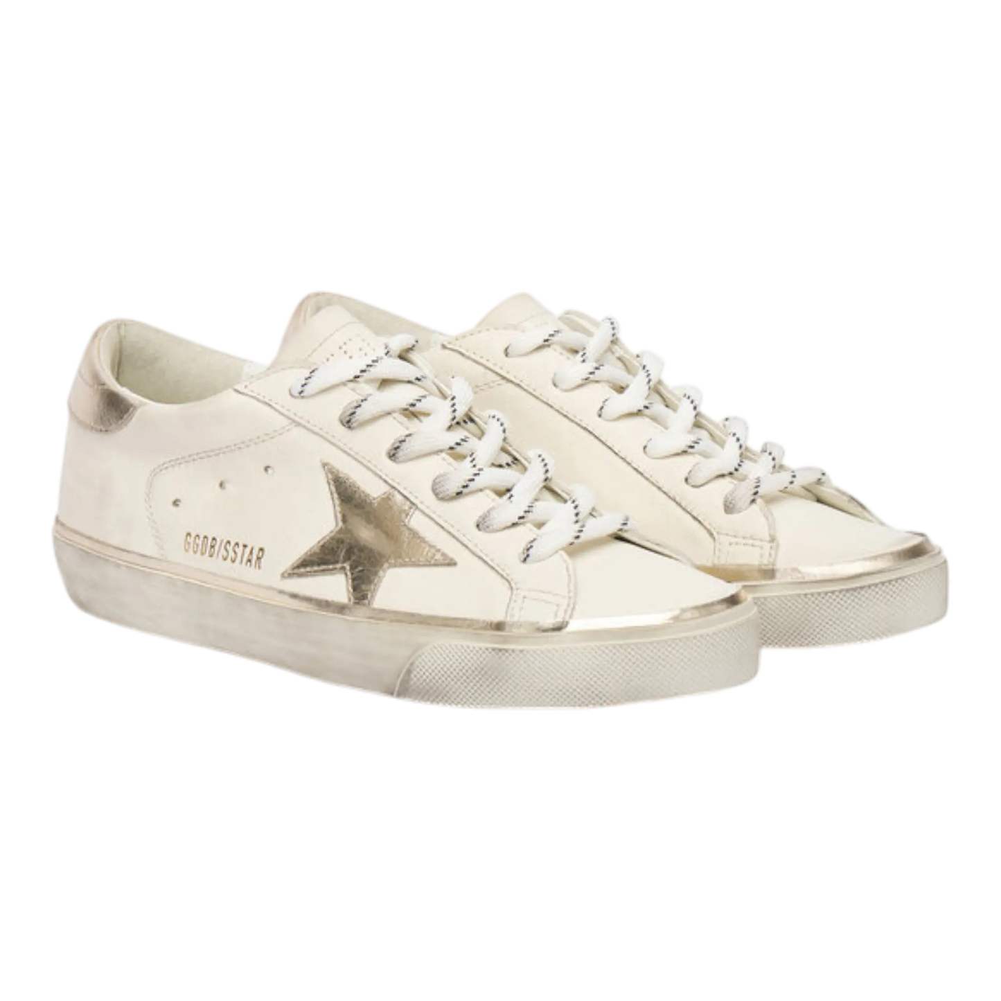 Golden Goose Super-Star Women Sneakers White Platinum Glitter