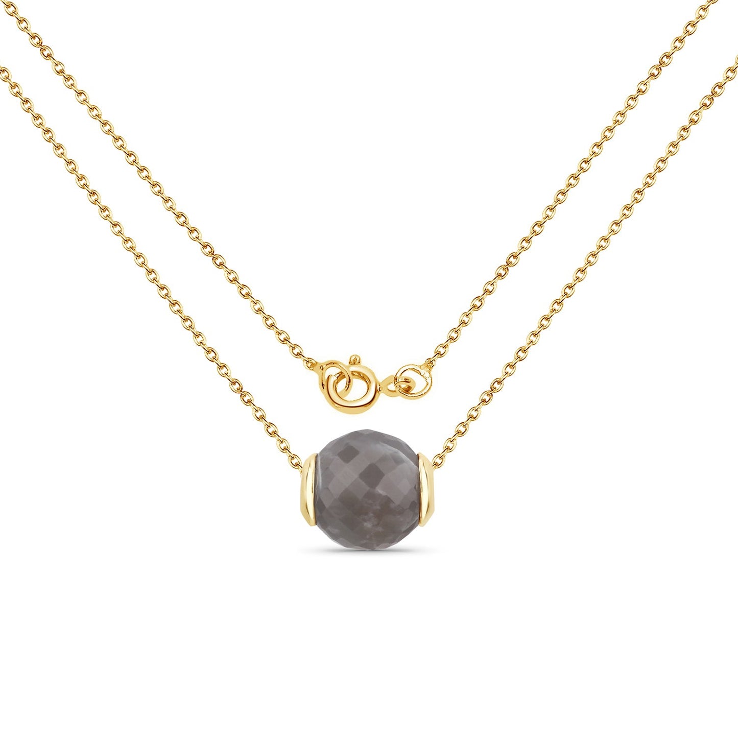 16.79 Carat Genuine Grey Moonstone .925 Sterling Silver Pendant