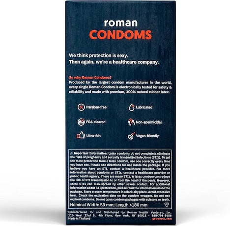 Roman Condoms 12-Pack - Your Essential for Safe Intimacy