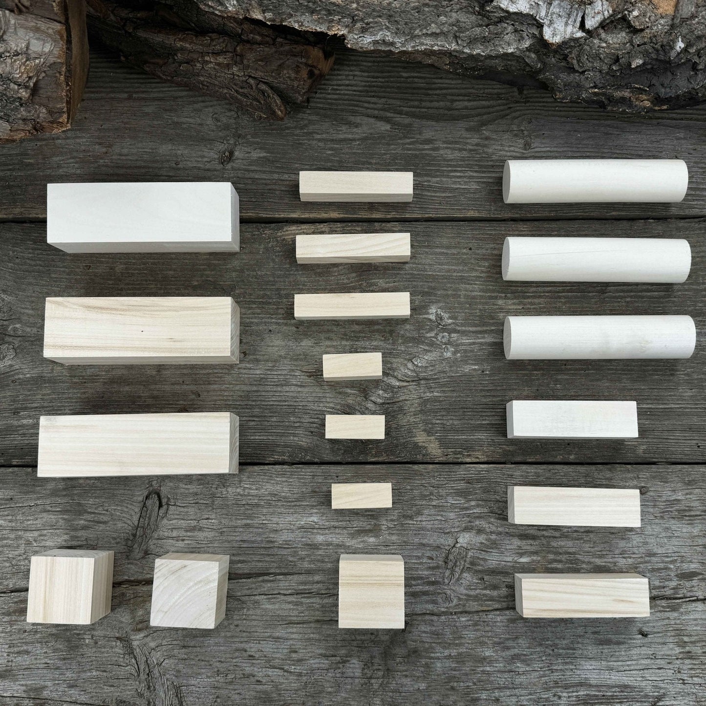 Set of 18 Assorted Linden Wood Carving Blanks