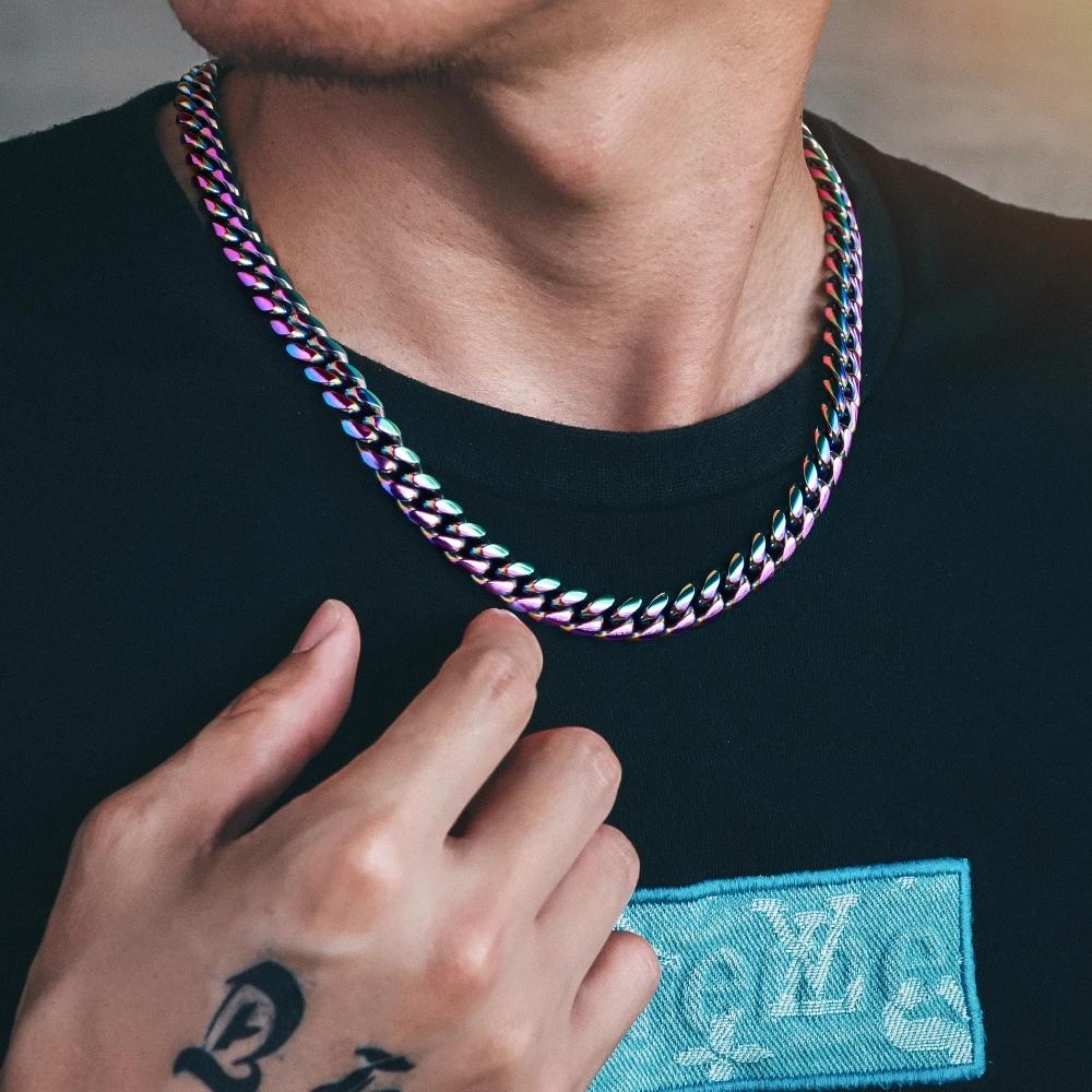 The Rainbow Bridge® - 10mm Rainbow Miami Cuban Link Chain by Bling Proud | Urban Jewelry Online Store