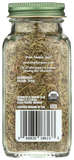 Simply Organic Organic Thyme Leaf, Case of 6 - 0.78 Ounces Each