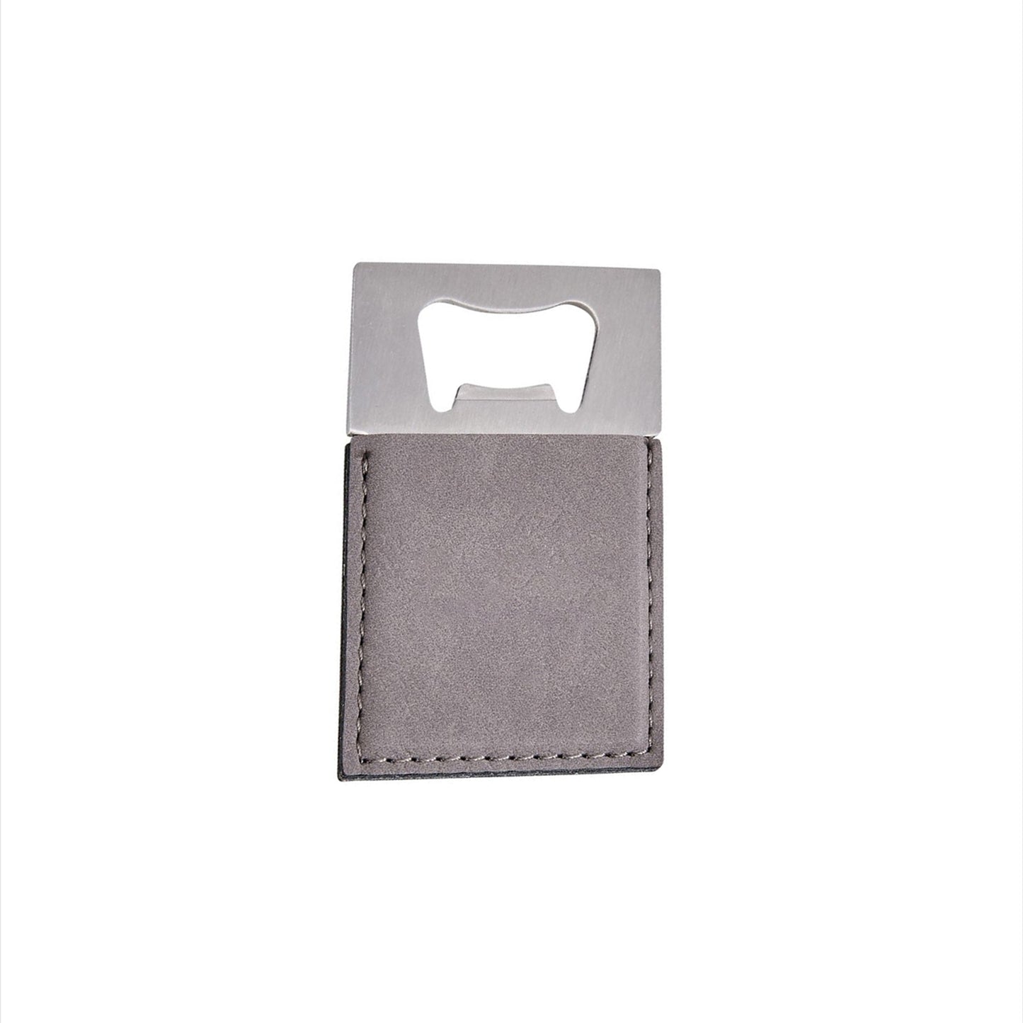 Grey Leatherette Bottle Opener - 3.5" x 2" by Creative Gifts