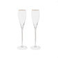 Gold-Rim Tapered Champagne Flutes Set - 8 oz by Creative Gifts