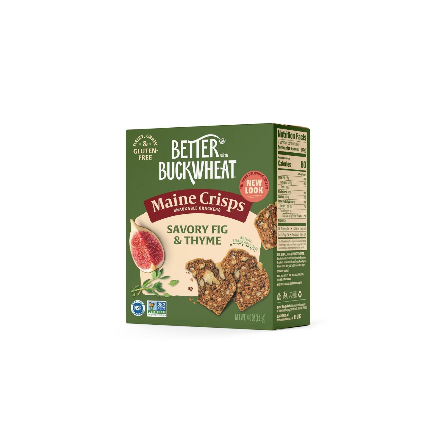 Better With Buckwheat Savory Fig & Thyme Crisps, 4 oz, Case of 10