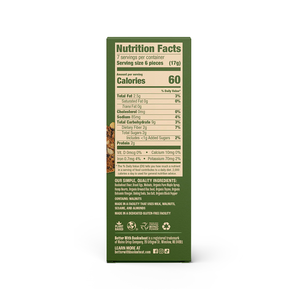 Better With Buckwheat Savory Fig & Thyme Crisps, 4 oz, Case of 10