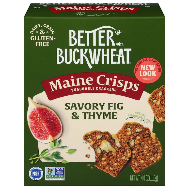 Better With Buckwheat Savory Fig & Thyme Crisps, 4 oz, Case of 10