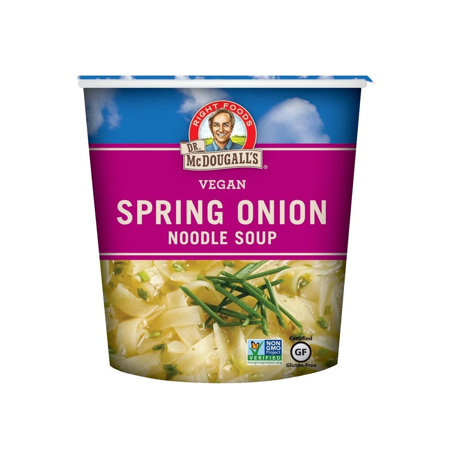 Dr. McDougall's Vegan Spring Onion Noodle Soup, 1.9 Oz. Big Cup, Case of 6 – Organic, Gluten-Free, Dairy-Free