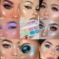 8 Colors Macaron Chameleon Eye Shadow Plate,Shimmer, Glitter, Iridescent Multichrome Holographic Eyeshadow For Face & Cheek, Purple Rainbow Highlight Makeup