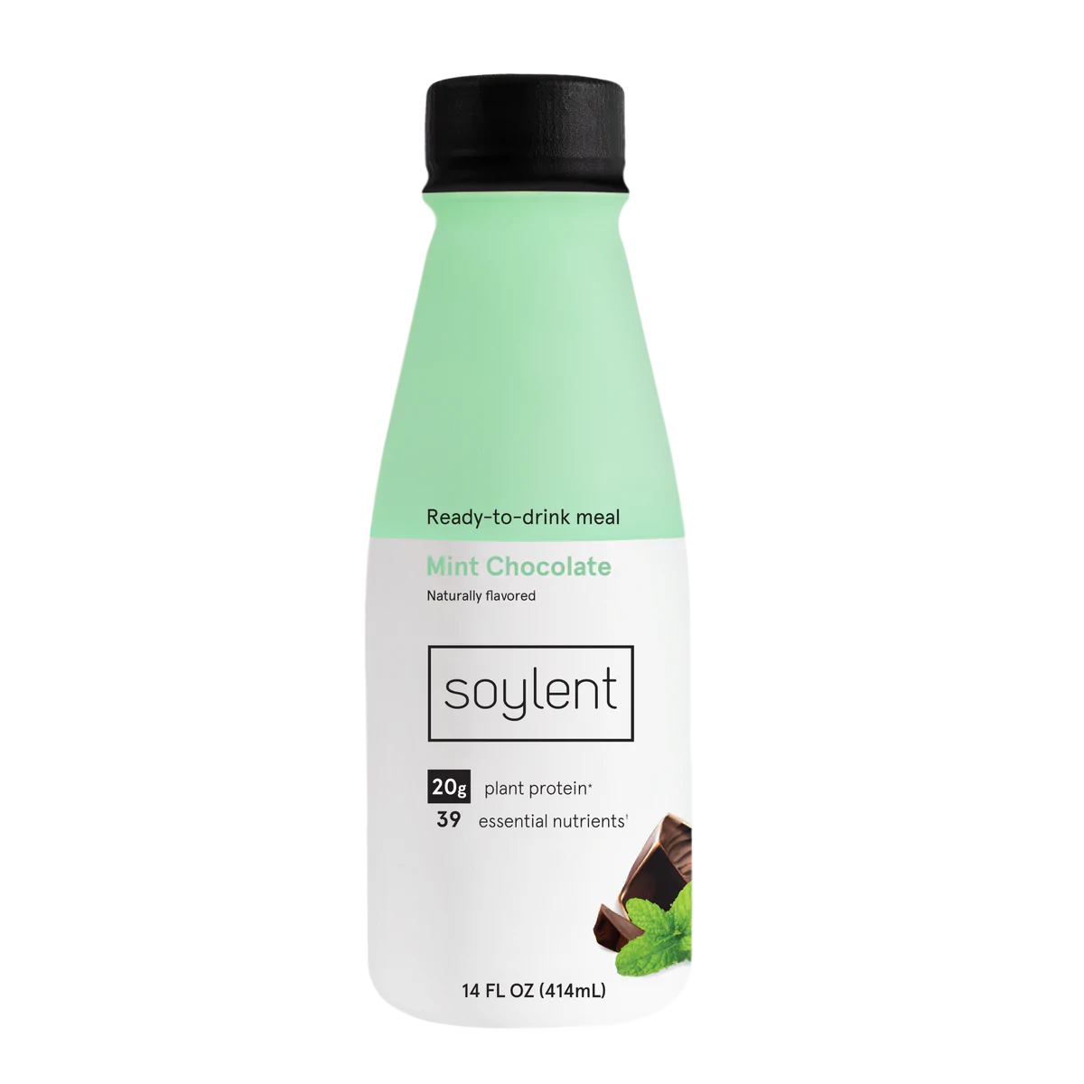 Soylent RTD Mint Chocolate Plant Based Drink (14oz Bottles, 12-Pack)