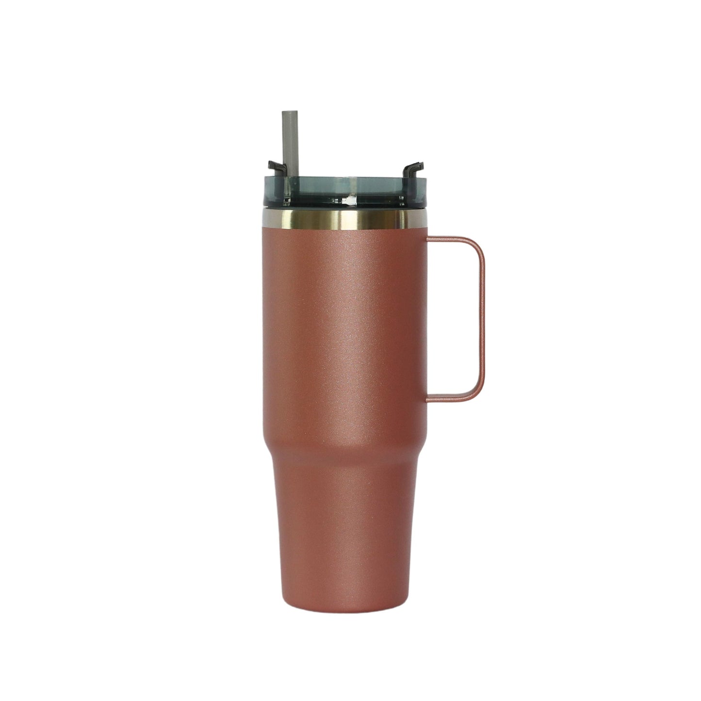 30 Oz Stainless Steel Tumbler with Handle & Straw -  Rose by Creative Gifts