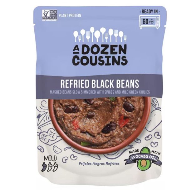 A Dozen Cousins Black Beans Refried - 6x10 Oz Packs