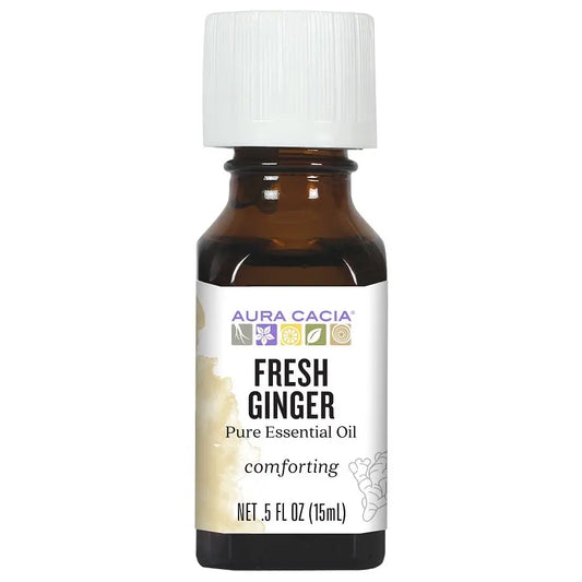 Aura Cacia Fresh Ginger Essential Oil, 0.5 Fl Oz, Pure & Energizing Aromatherapy