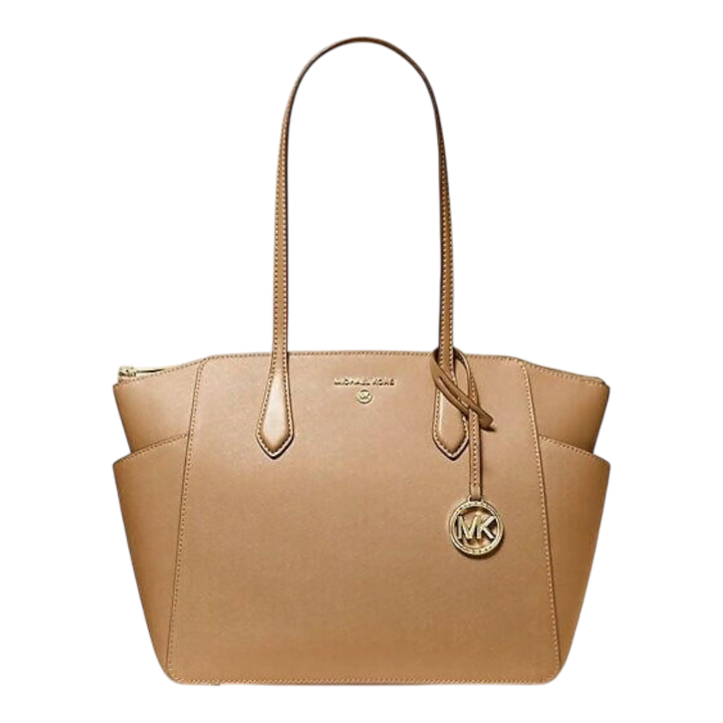 Michael Kors Marilyn Women Medium Tote Bag Camel Saffiano Leather