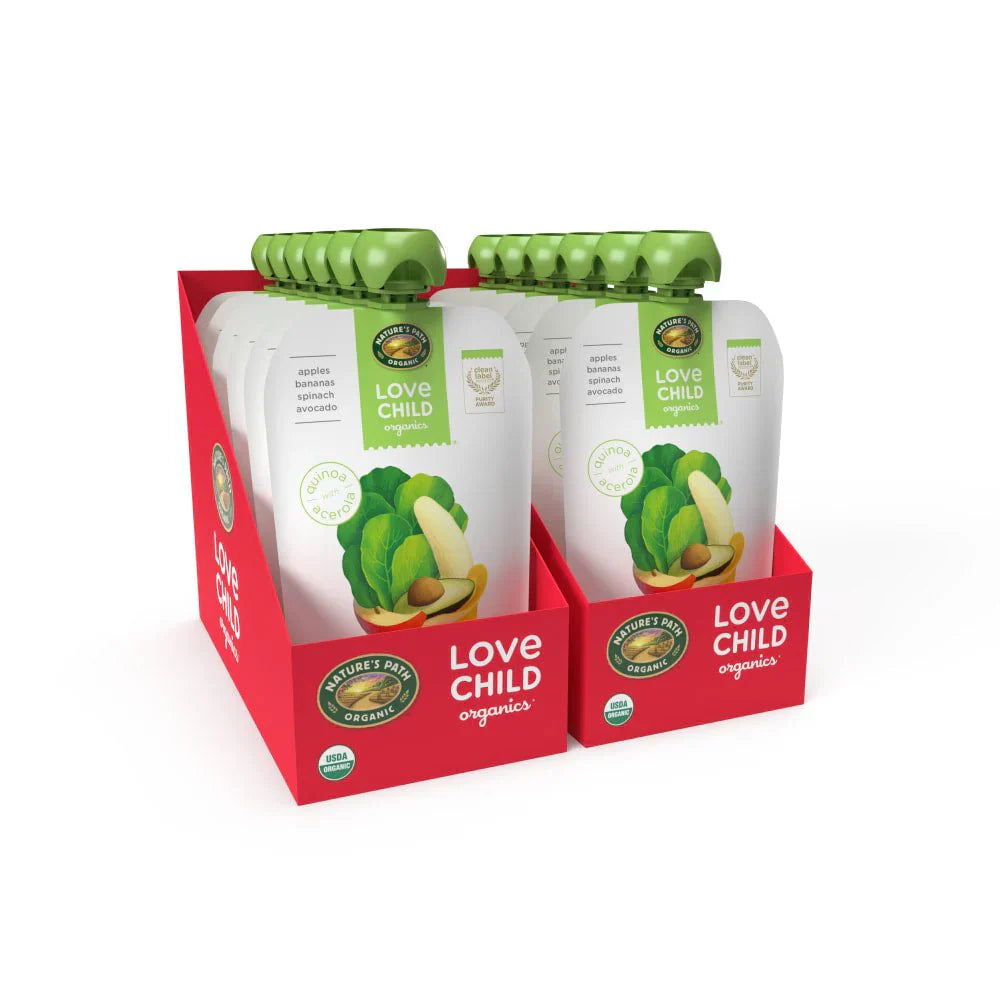 Love Child Organics - Organic Cherry Spinach Snack Bar, 4 oz (Pack of 8) - Gluten-Free Kosher