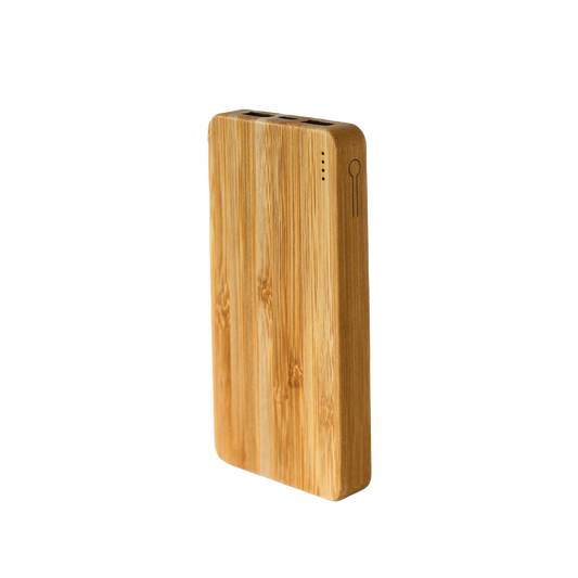 Compact Bamboo Power Bank - Portable Phone Charger by Creative Gifts