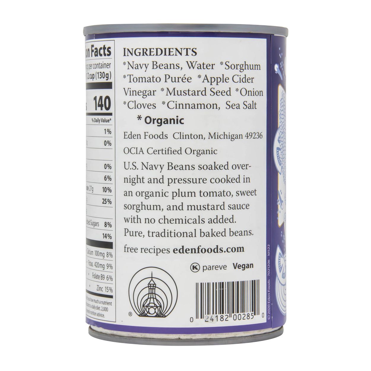 Eden Foods Organic Baked Beans with Sorghum & Mustard, 15 oz, Case of 12
