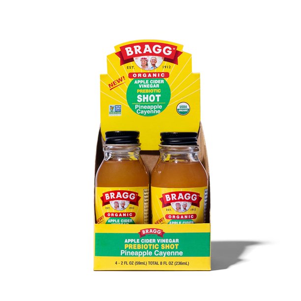 Bragg Apple Cider Vinegar Shot Pineapple Cayenne (Pack of 4 - 2 oz)