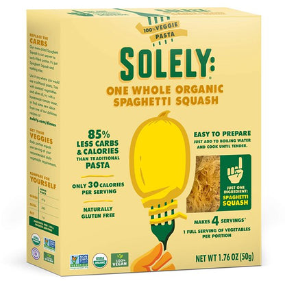 SpagSquash Noodles, Low Carb Spaghetti Squash Alternative, Solely Pasta, 6-Pack, 1.76oz