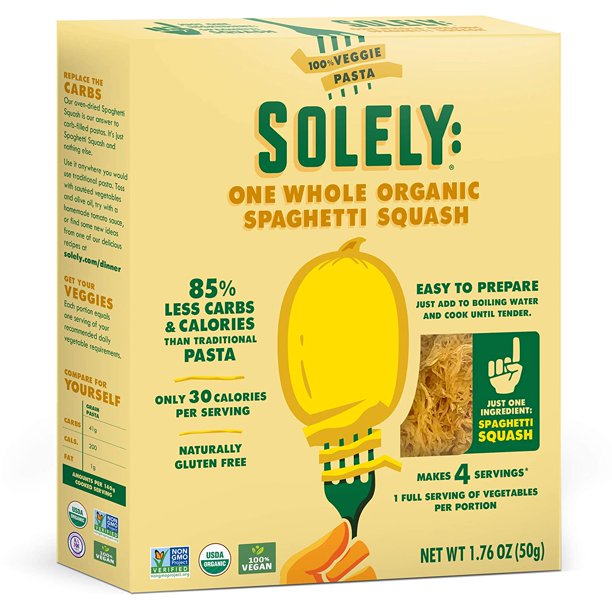 SpagSquash Noodles, Low Carb Spaghetti Squash Alternative, Solely Pasta, 6-Pack, 1.76oz