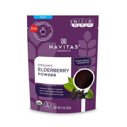 Navitas Organics Elderberry Powder: Boosts Immunity, Antioxidant-Rich Superfood (6-packs x 3 oz)