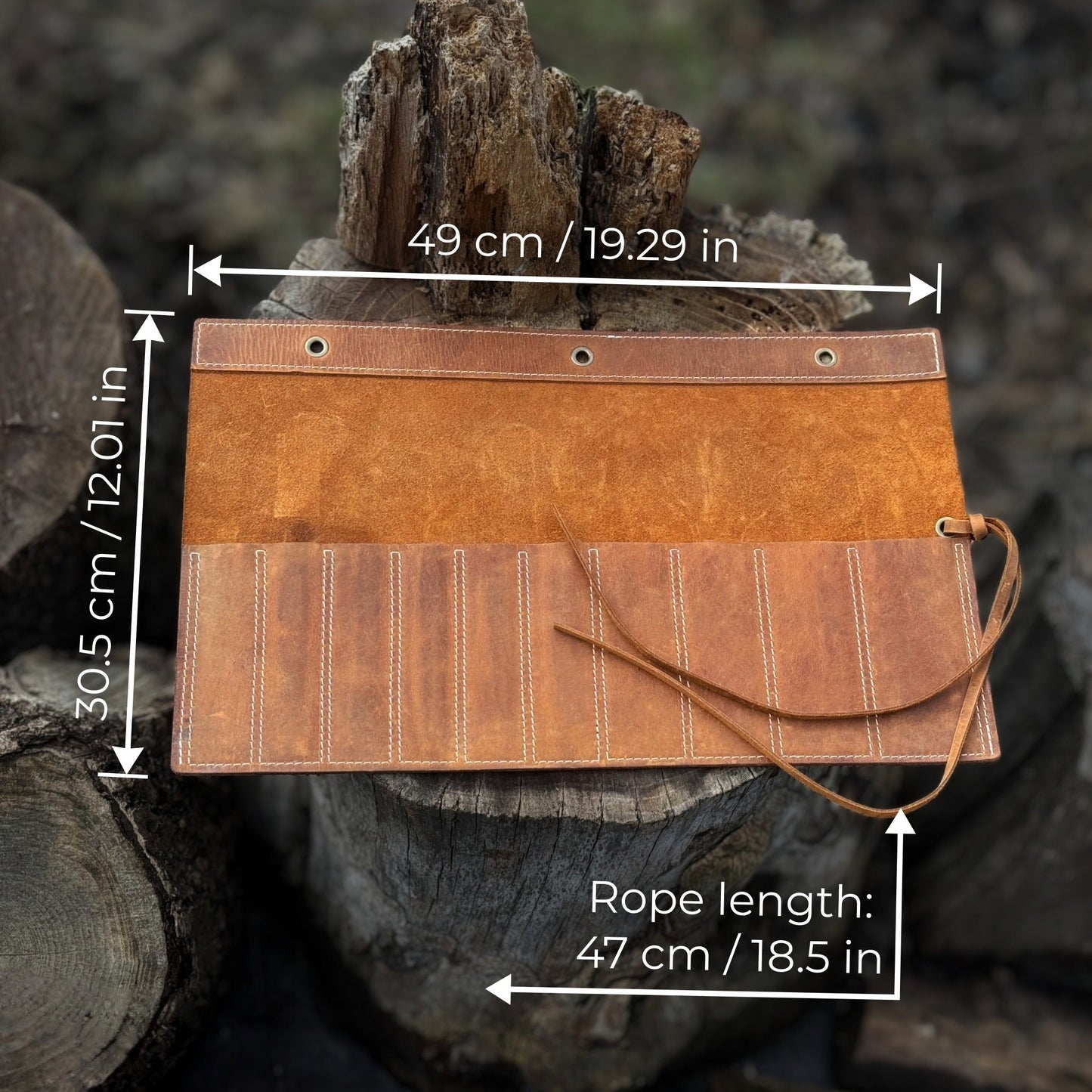 10 Pocket Leather Chisel Roll