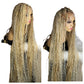 32" Bohemian Braided Wig | Ombre Blonde | Box Braids & Goddess Curls | Full Lace | Cornrow Braids | Synthetic Hair