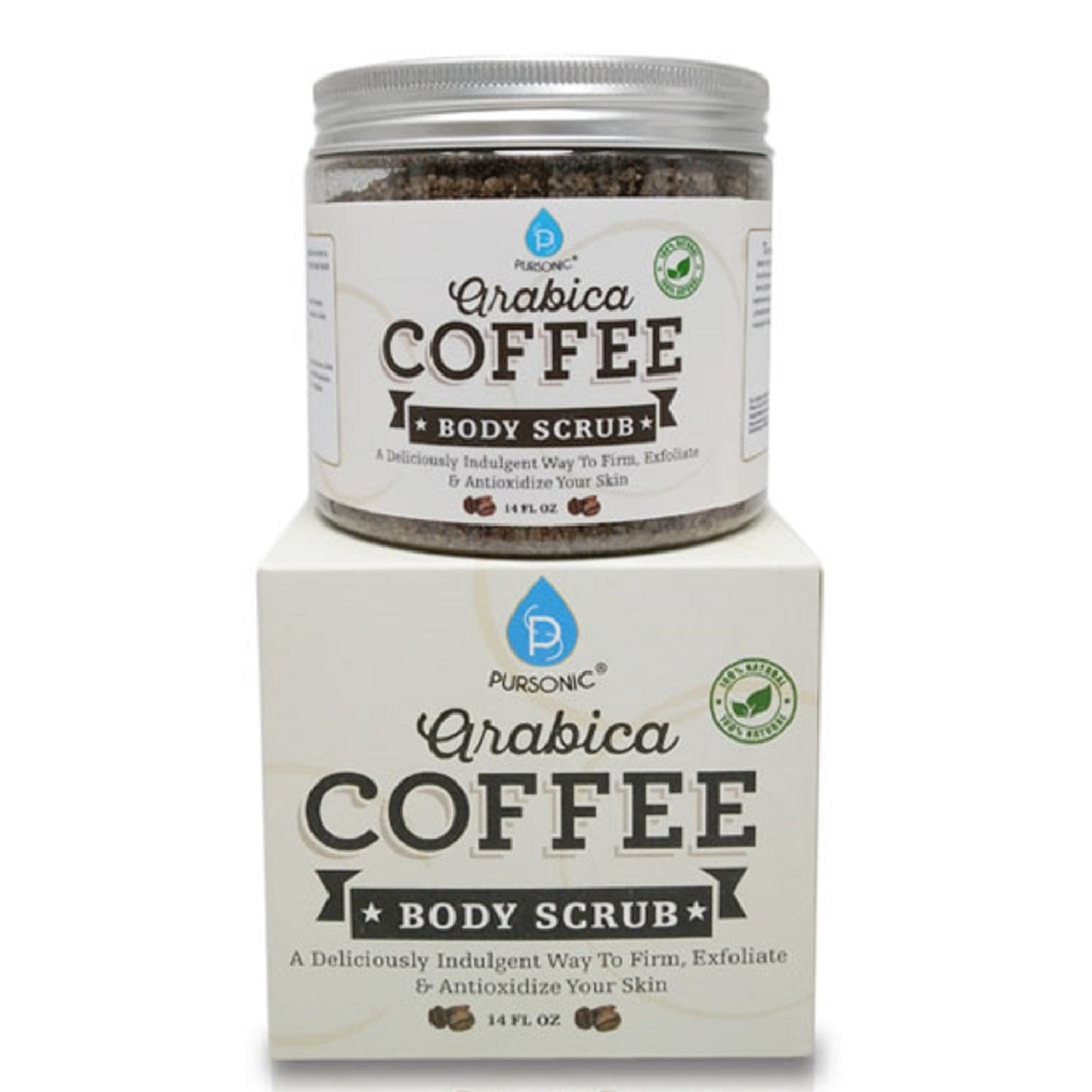 100% Natural Arabica Coffee Body Scrub 14 Oz by Pursonic