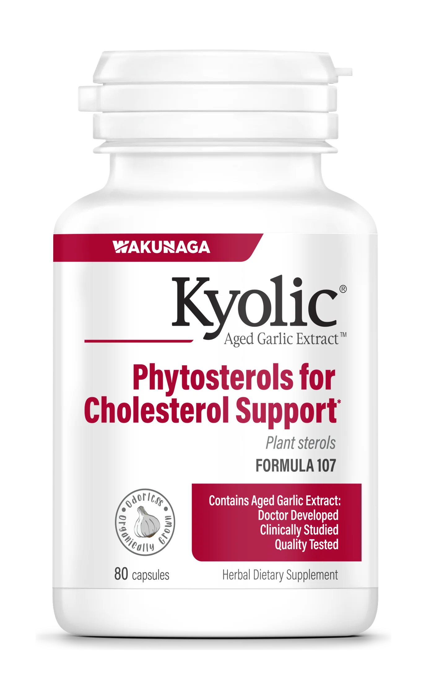 Kyolic Phytosterols Formula 107 Aged Garlic Extract - 80 Capsules