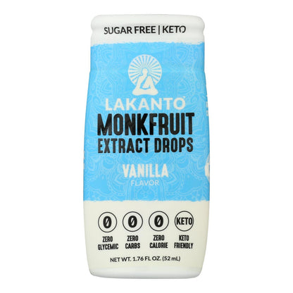 Lakanto Monkfruit Sweetener, Vanilla Liquid, Sweet Drops, Sugar-Free, Zero Calories, Keto-Friendly, 6 x 1.76 fl oz Bottles