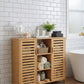 Bamboo 4 Tier Floor Cabinet with Doors, Freestanding Storage