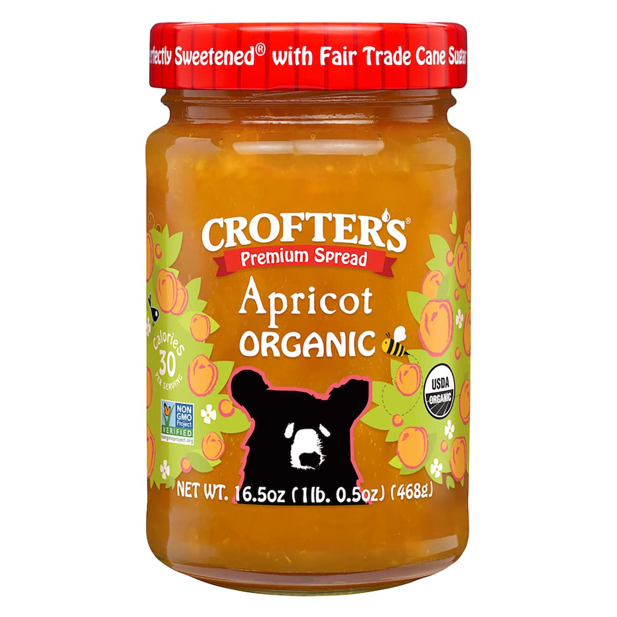 Crofters Premium Apricot Spreadable Fruit, 16.5 oz, Case of 6