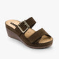 Amara by LEON- Women’s Leather Sandals- Adjustable Comfort Sandals with Gel-Insole