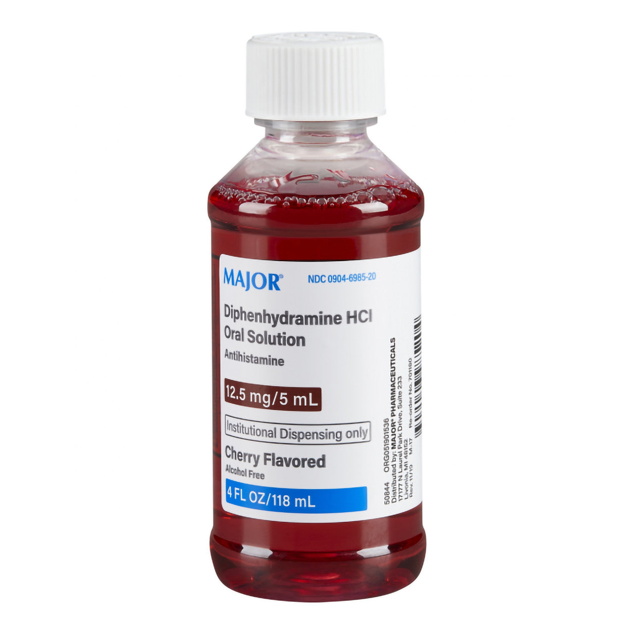 Major Diphenhydramine HCI 12.5mg/5 mL Oral Solution Cherry 4 Oz