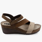 Kiara by LEON- Women’s Leather Platform Heel Sandals- Gel Insole & Adjustable Strap