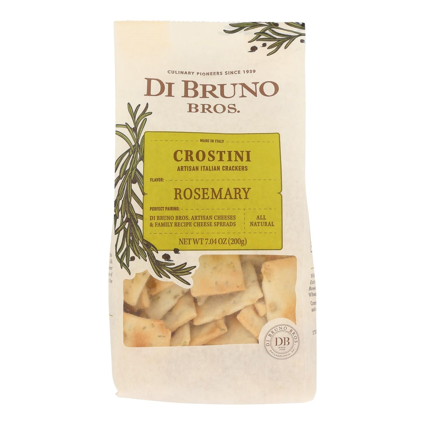 Di Bruno Bros Rosemary Crostini Crackers - 12 Pack